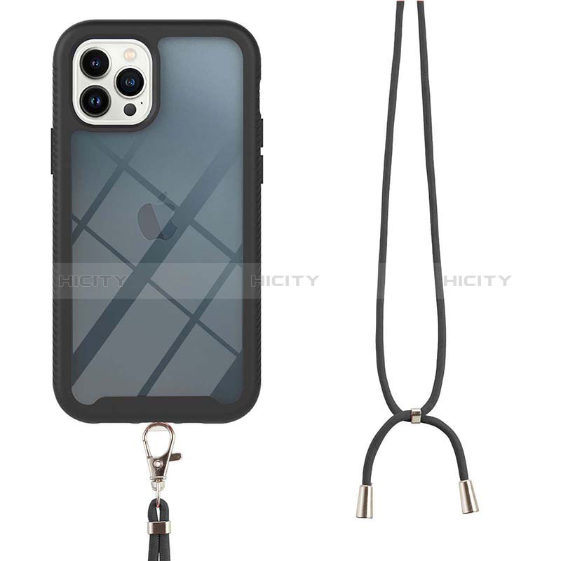 Coque iPhone 15 Pro Max Anneau-Support, Protecteur Écran et Lanière