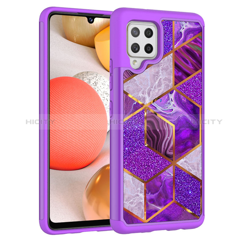 Coque Contour Silicone et Plastique Housse Etui Protection Integrale 360 Degres JX1 pour Samsung Galaxy A42 5G Violet Plus