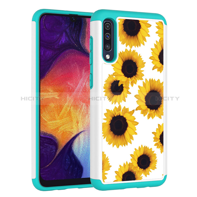 Coque Contour Silicone et Plastique Housse Etui Protection Integrale 360 Degres JX1 pour Samsung Galaxy A50 Jaune Plus