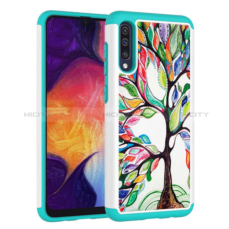 Coque Contour Silicone et Plastique Housse Etui Protection Integrale 360 Degres JX1 pour Samsung Galaxy A50 Vert Plus