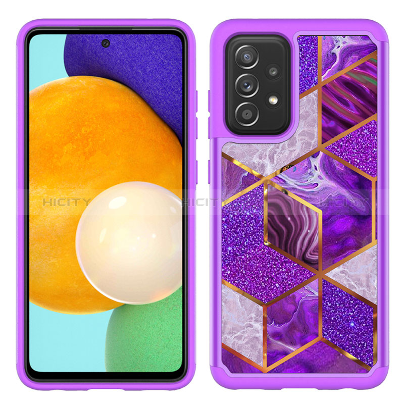 Coque Contour Silicone et Plastique Housse Etui Protection Integrale 360 Degres JX1 pour Samsung Galaxy A52s 5G Violet Plus