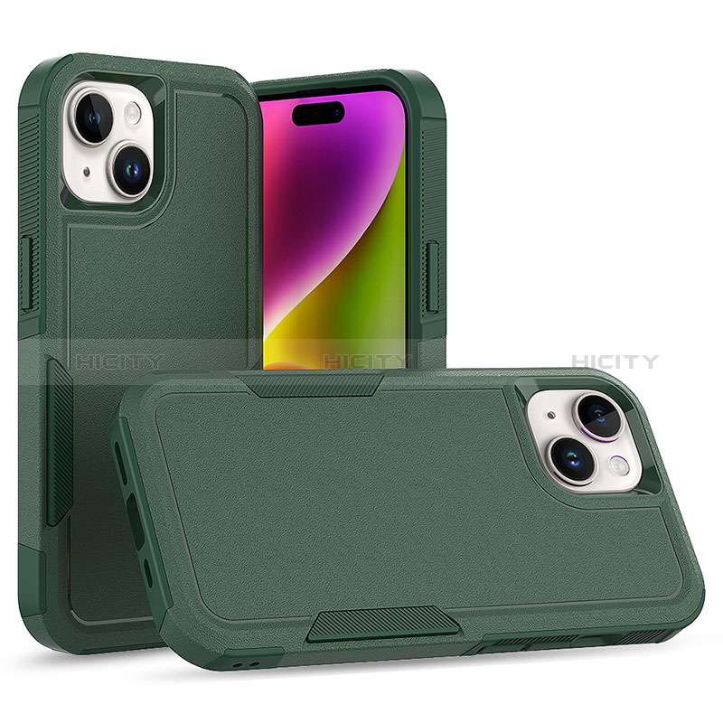 Coque Contour Silicone et Plastique Housse Etui Protection Integrale 360 Degres MQ1 pour Apple iPhone 13 Vert Nuit Plus