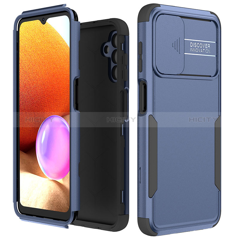 Coque Contour Silicone et Plastique Housse Etui Protection Integrale 360 Degres MQ1 pour Samsung Galaxy A04s Bleu et Noir Plus