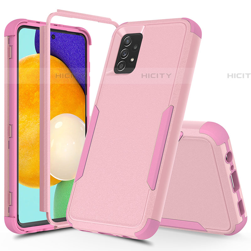 Coque Contour Silicone et Plastique Housse Etui Protection Integrale 360 Degres MQ1 pour Samsung Galaxy A52 4G Or Rose Plus