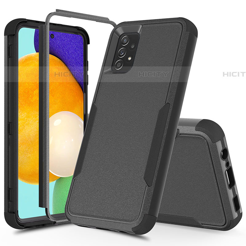 Coque Contour Silicone et Plastique Housse Etui Protection Integrale 360 Degres MQ1 pour Samsung Galaxy A52 5G Noir Plus