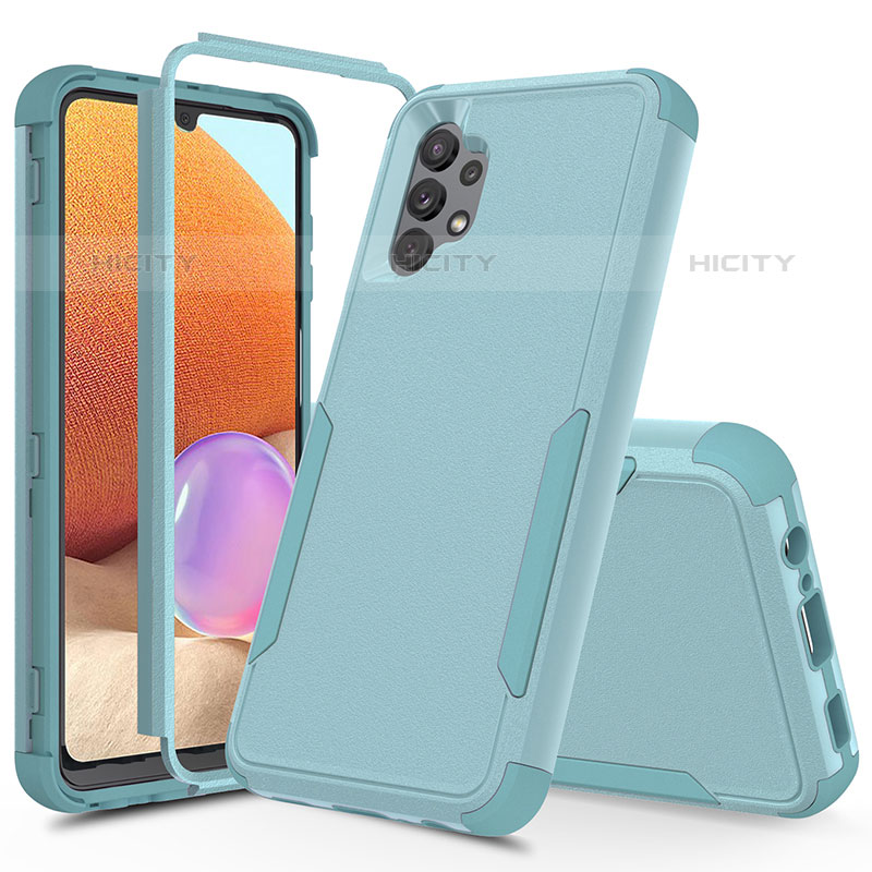 Coque Contour Silicone et Plastique Housse Etui Protection Integrale 360 Degres MQ1 pour Samsung Galaxy M32 5G Bleu Clair Plus