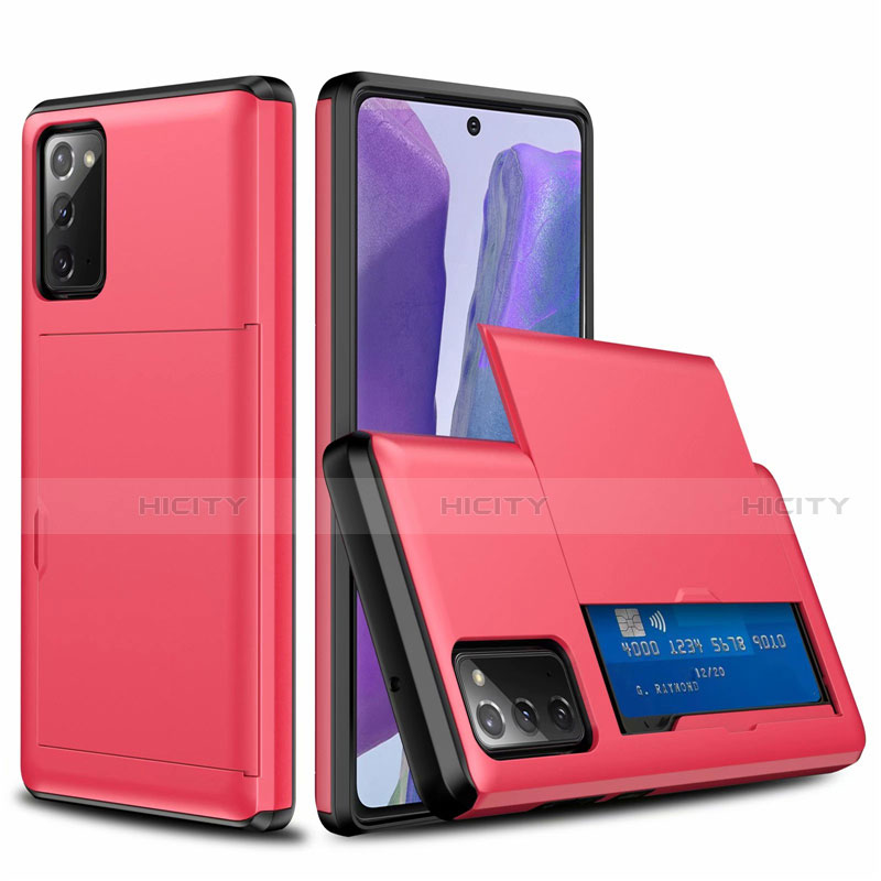 Coque Contour Silicone et Plastique Housse Etui Protection Integrale 360 Degres N01 pour Samsung Galaxy Note 20 5G Rouge Plus