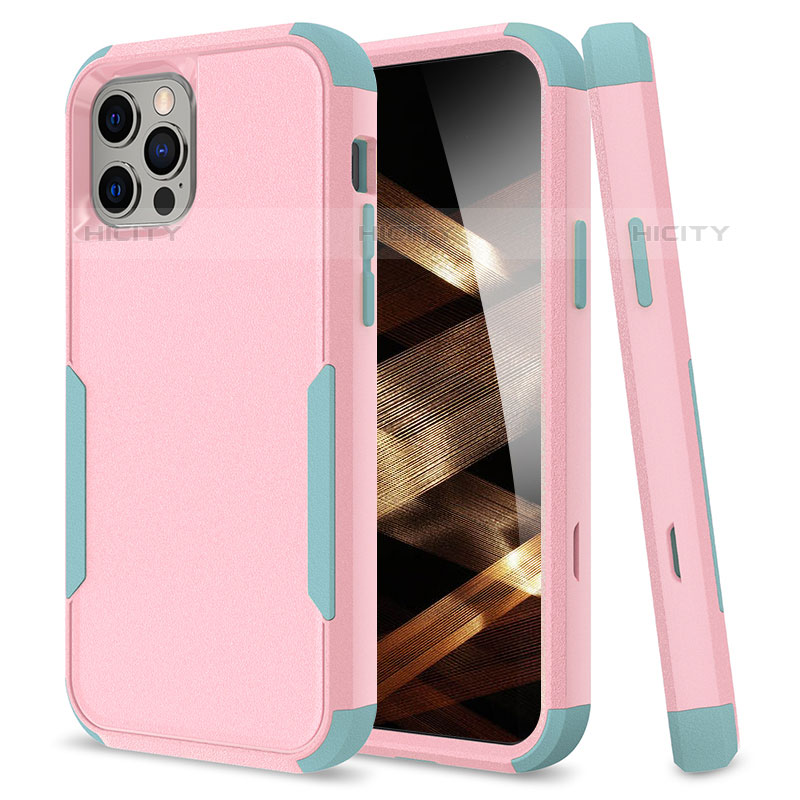 Coque Contour Silicone et Plastique Housse Etui Protection Integrale 360 Degres pour Apple iPhone 16 Pro Max Rose Plus