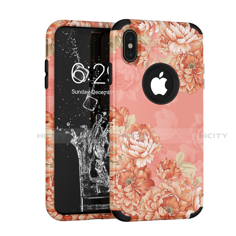 Coque Contour Silicone et Plastique Housse Etui Protection Integrale 360 Degres pour Apple iPhone Xs Max Rose Plus