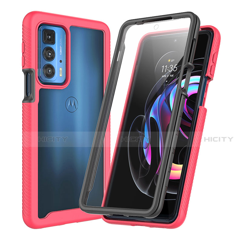 Coque Contour Silicone et Plastique Housse Etui Protection Integrale 360 Degres pour Motorola Moto Edge 20 Pro 5G Plus