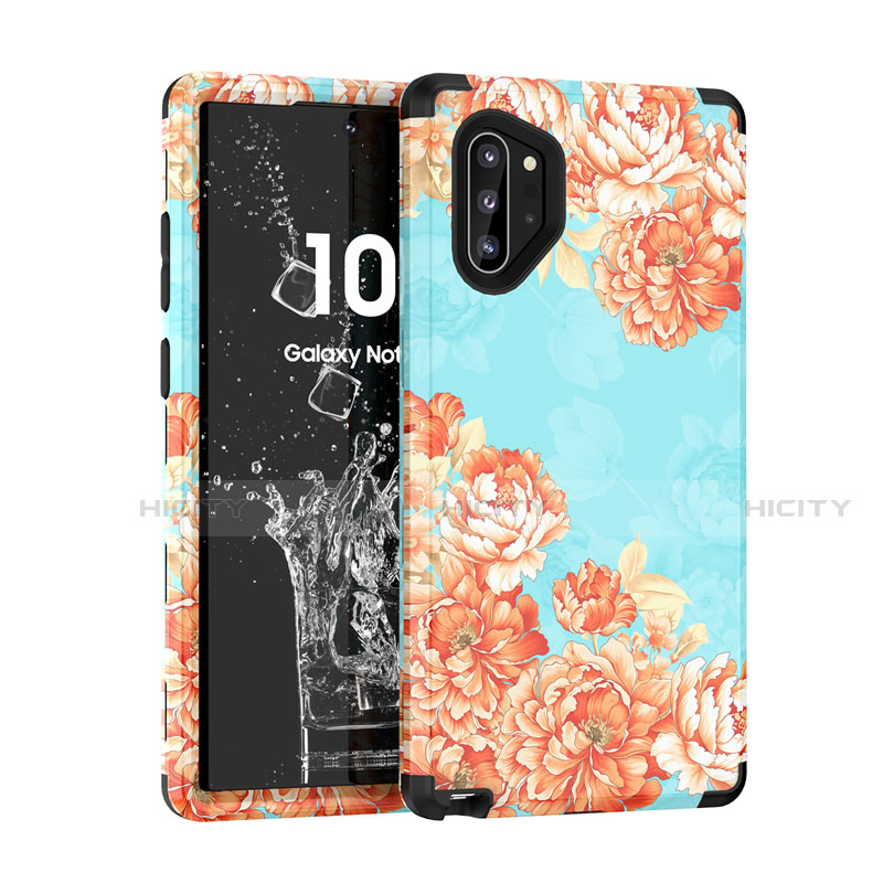 Coque Contour Silicone et Plastique Housse Etui Protection Integrale 360 Degres pour Samsung Galaxy Note 10 Plus 5G Cyan Plus