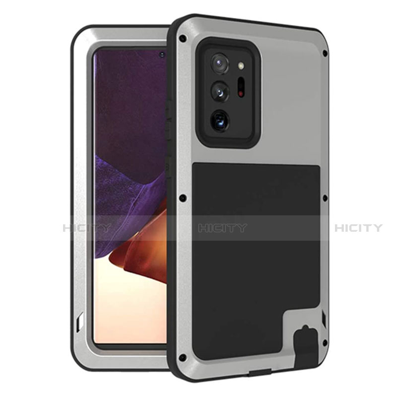 Coque Contour Silicone et Plastique Housse Etui Protection Integrale 360 Degres pour Samsung Galaxy Note 20 Ultra 5G Gris Plus