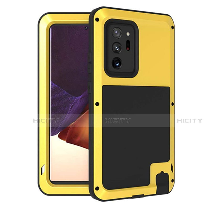 Coque Contour Silicone et Plastique Housse Etui Protection Integrale 360 Degres pour Samsung Galaxy Note 20 Ultra 5G Jaune Plus