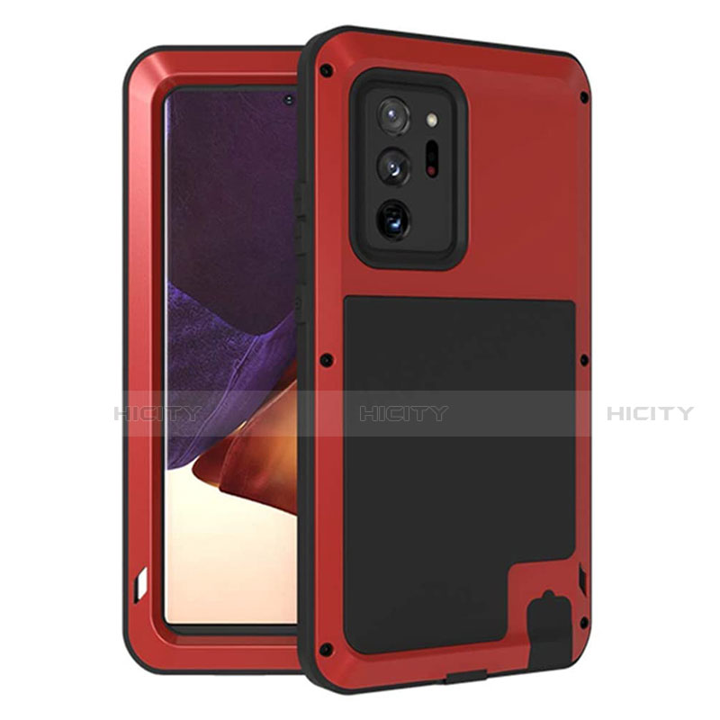 Coque Contour Silicone et Plastique Housse Etui Protection Integrale 360 Degres pour Samsung Galaxy Note 20 Ultra 5G Rouge Plus