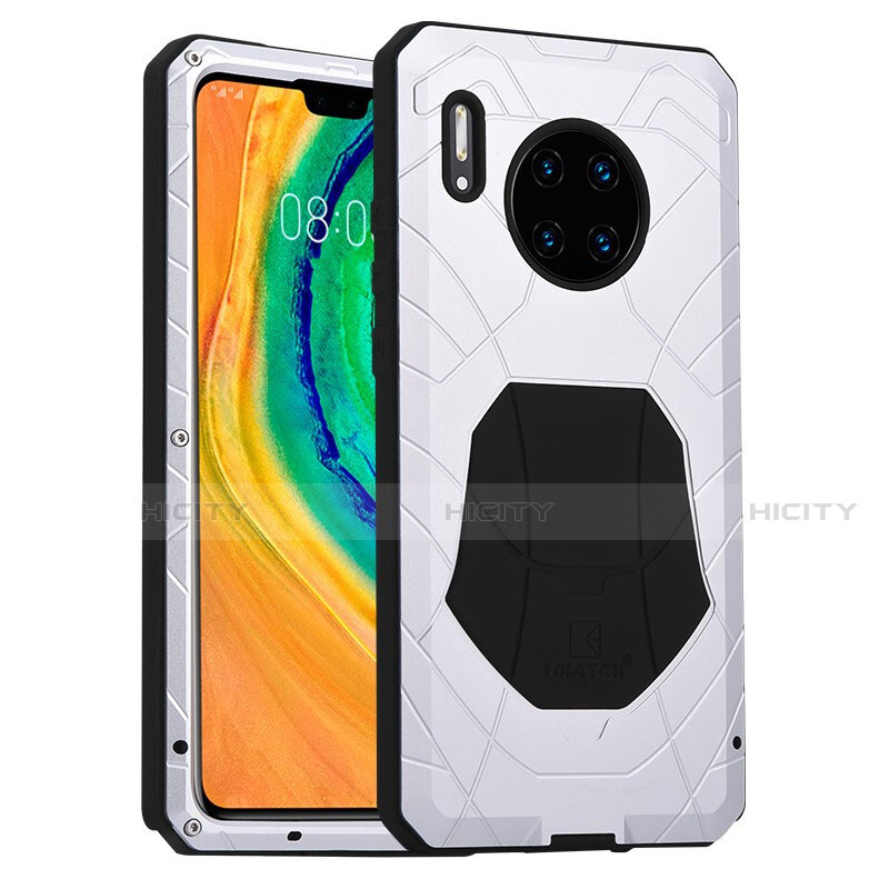 Coque Contour Silicone et Plastique Housse Etui Protection Integrale 360 Degres R01 pour Huawei Mate 30 Pro 5G Argent Plus