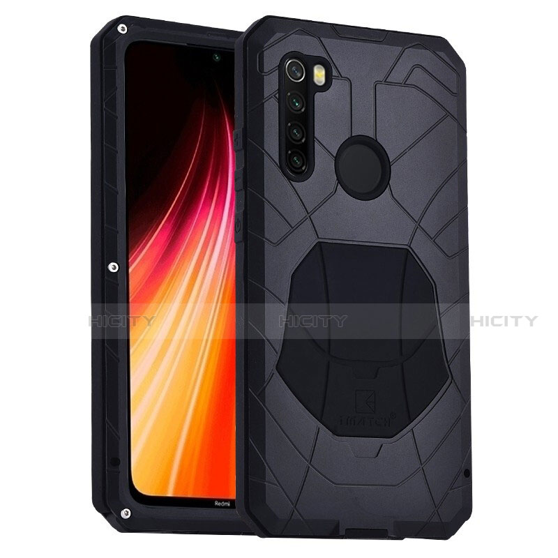 Coque Contour Silicone et Plastique Housse Etui Protection Integrale 360 Degres R01 pour Xiaomi Redmi Note 8 (2021) Noir Plus