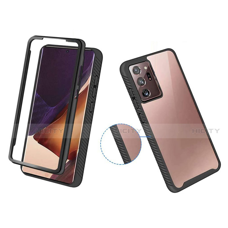 Coque Contour Silicone et Plastique Housse Etui Protection Integrale 360 Degres R04 pour Samsung Galaxy Note 20 Ultra 5G Noir Plus