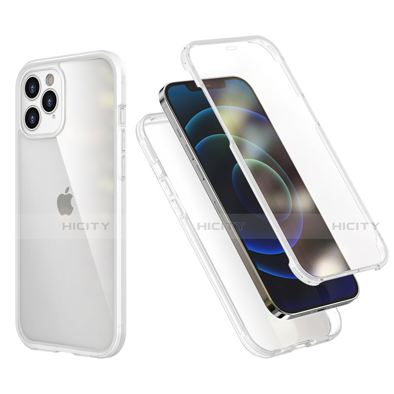 Coque Contour Silicone et Plastique Housse Etui Protection Integrale 360 Degres R05 pour Apple iPhone 12 Pro Clair Plus