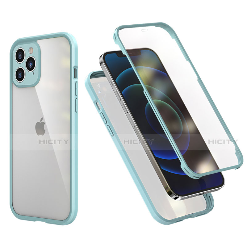 Coque Contour Silicone et Plastique Housse Etui Protection Integrale 360 Degres R05 pour Apple iPhone 12 Pro Max Pastel Vert Plus