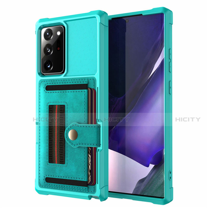 Coque Contour Silicone et Plastique Housse Etui Protection Integrale 360 Degres R05 pour Samsung Galaxy Note 20 Ultra 5G Cyan Plus