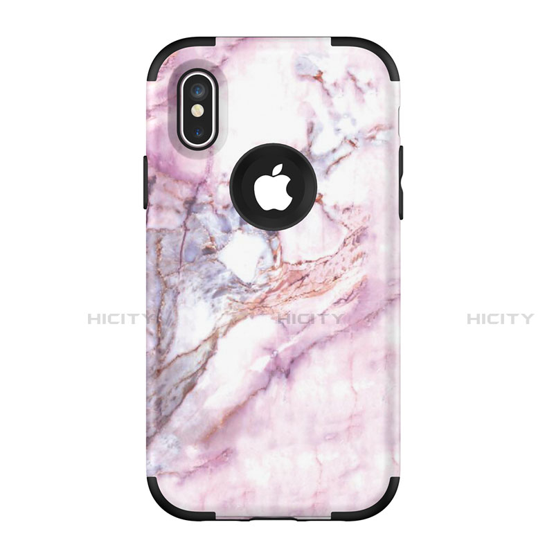 Coque Contour Silicone et Plastique Housse Etui Protection Integrale 360 Degres U01 pour Apple iPhone Xs Plus