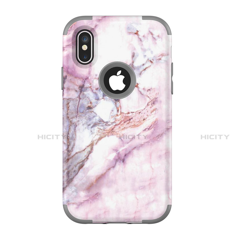 Coque Contour Silicone et Plastique Housse Etui Protection Integrale 360 Degres U01 pour Apple iPhone Xs Plus