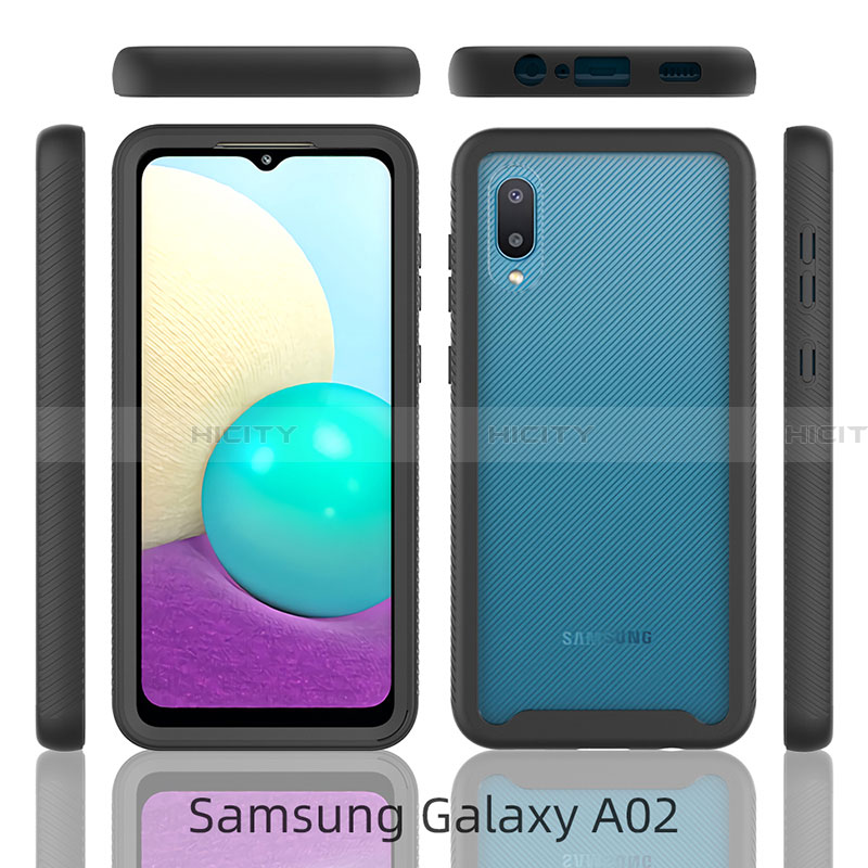 Coque Contour Silicone et Plastique Housse Etui Protection Integrale 360 Degres U01 pour Samsung Galaxy A02 Plus