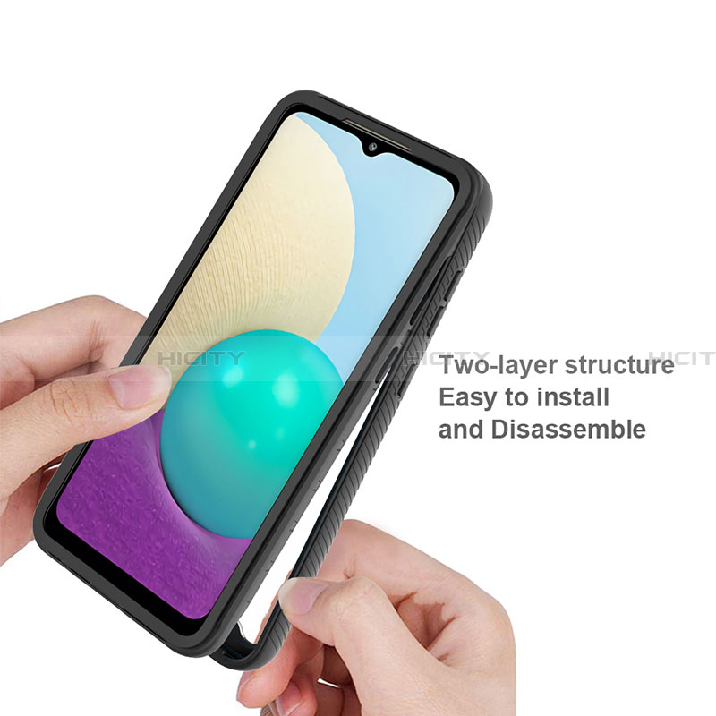 Coque Contour Silicone et Plastique Housse Etui Protection Integrale 360 Degres U01 pour Samsung Galaxy A02 Plus