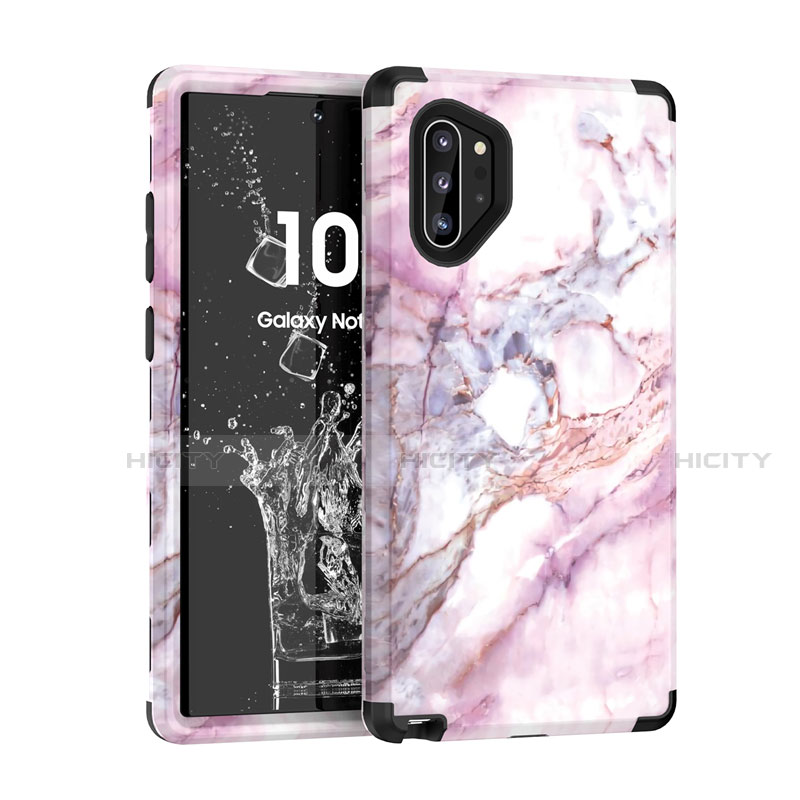 Coque Contour Silicone et Plastique Housse Etui Protection Integrale 360 Degres U01 pour Samsung Galaxy Note 10 Plus 5G Noir Plus