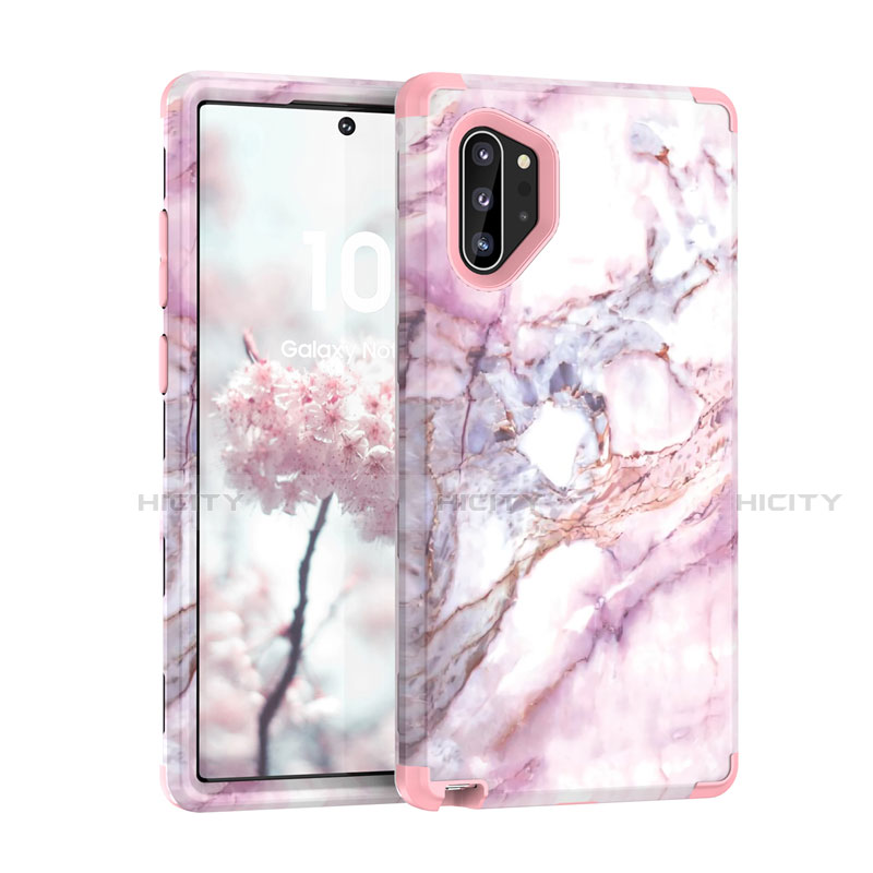 Coque Contour Silicone et Plastique Housse Etui Protection Integrale 360 Degres U01 pour Samsung Galaxy Note 10 Plus 5G Or Rose Plus