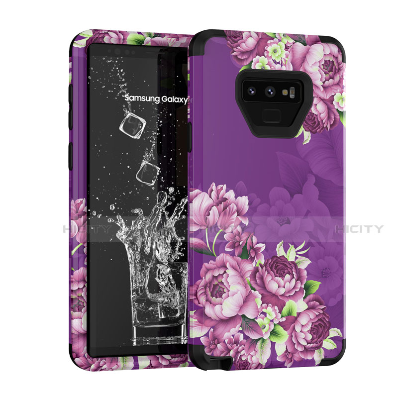 Coque Contour Silicone et Plastique Housse Etui Protection Integrale 360 Degres U01 pour Samsung Galaxy Note 9 Violet Plus