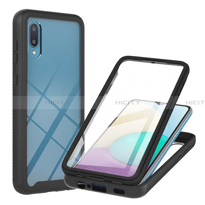 Coque Contour Silicone et Plastique Housse Etui Protection Integrale 360 Degres U02 pour Samsung Galaxy A02 Noir Plus