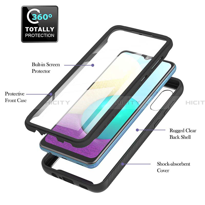 Coque Contour Silicone et Plastique Housse Etui Protection Integrale 360 Degres U02 pour Samsung Galaxy A02 Plus