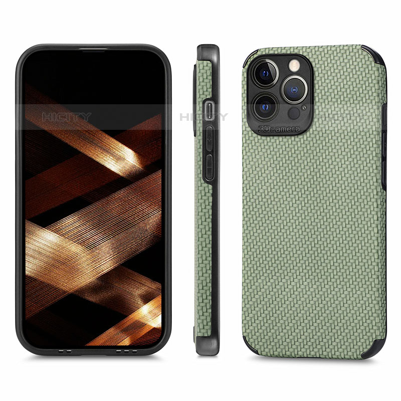 Coque Contour Silicone et Plastique Housse Etui Protection Integrale 360 Degres U04 pour Apple iPhone 15 Pro Max Vert Plus