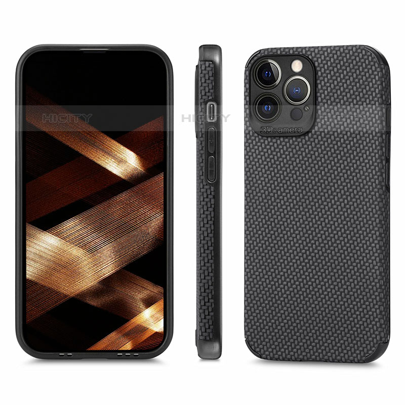 Coque Contour Silicone et Plastique Housse Etui Protection Integrale 360 Degres U04 pour Apple iPhone 15 Pro Noir Plus