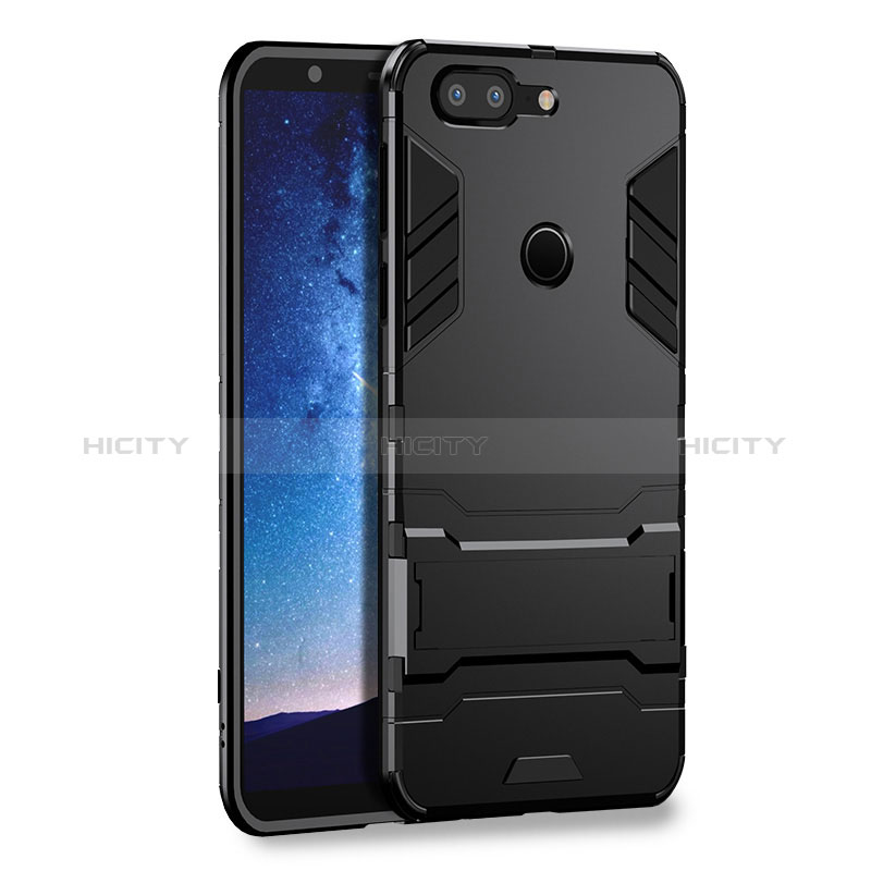 Coque Contour Silicone et Plastique Mat avec Support pour Huawei Honor 9 Lite Noir Plus