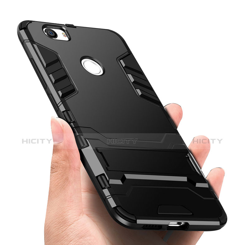 Coque Contour Silicone et Plastique Mat avec Support pour Huawei Nova Noir Plus