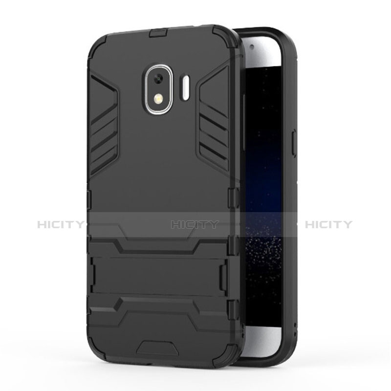 Coque Contour Silicone et Plastique Mat avec Support pour Samsung Galaxy Grand Prime Pro (2018) Noir Plus