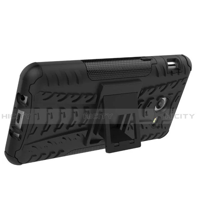 Coque Contour Silicone et Plastique Mat avec Support pour Samsung Galaxy J5 (2017) Version Americaine Noir Plus