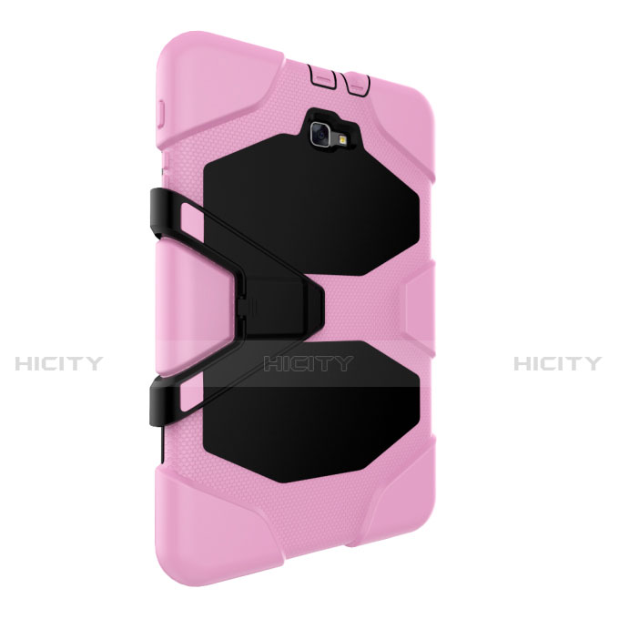 Coque Contour Silicone et Plastique Mat avec Support pour Samsung Galaxy Tab A6 10.1 SM-T580 SM-T585 Rose Plus