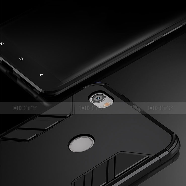 Coque Contour Silicone et Plastique Mat avec Support pour Xiaomi Redmi Note 5A High Edition Noir Plus