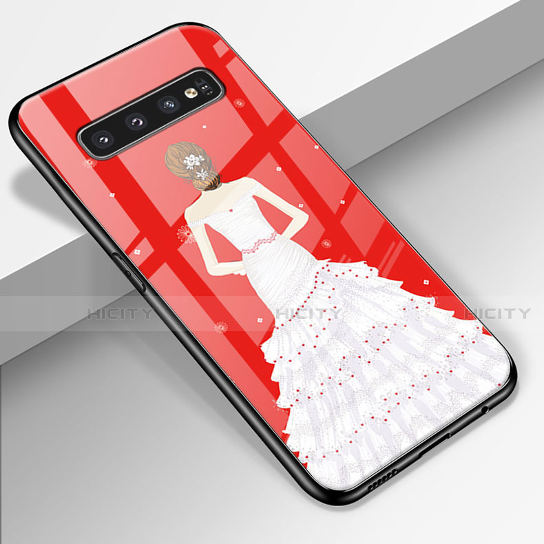 Coque Contour Silicone et Vitre Dos de Fille Miroir Etui Housse K01 pour Samsung Galaxy S10 5G Colorful Plus