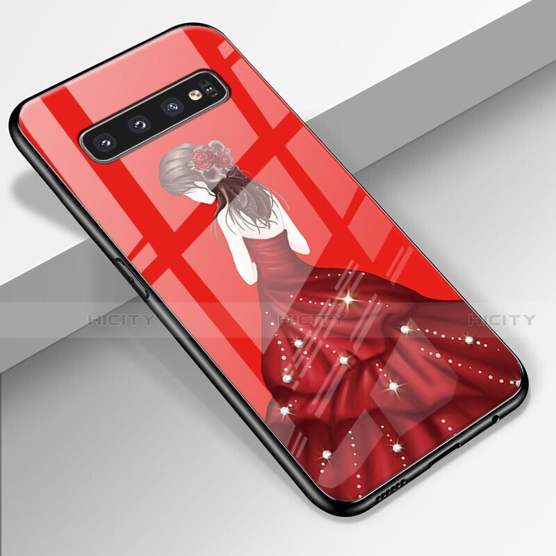 Coque Contour Silicone et Vitre Dos de Fille Miroir Etui Housse K01 pour Samsung Galaxy S10 Plus Plus