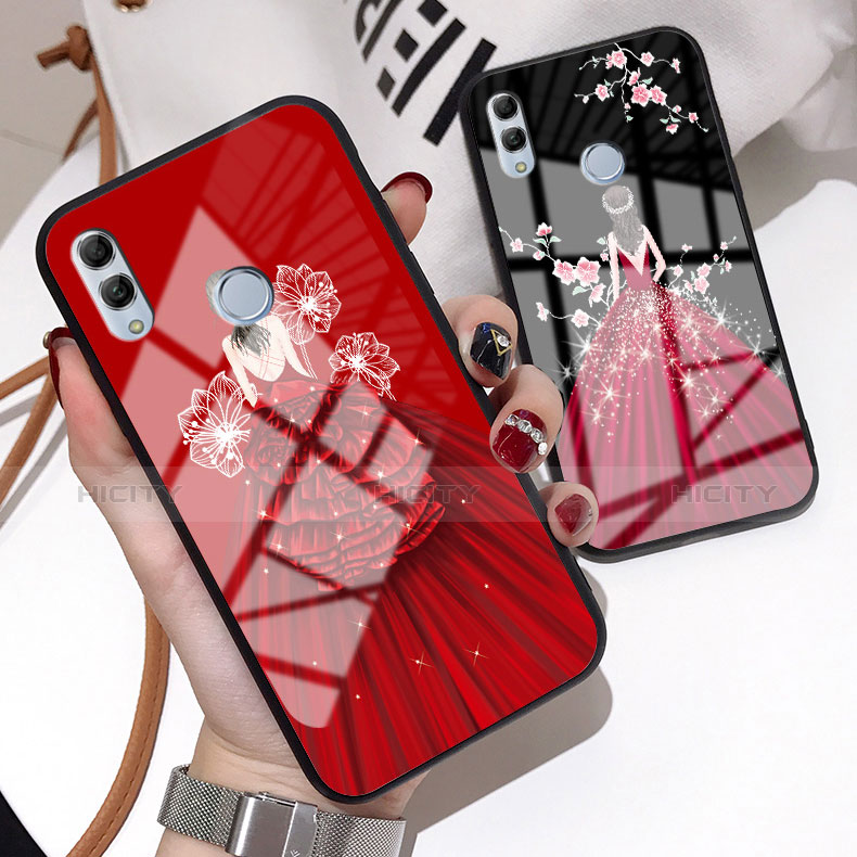 Coque Contour Silicone et Vitre Dos de Fille Miroir Etui Housse pour Huawei Honor 10 Lite Plus