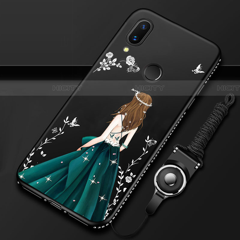 Coque Contour Silicone et Vitre Dos de Fille Miroir Etui Housse pour Huawei P Smart Z Plus