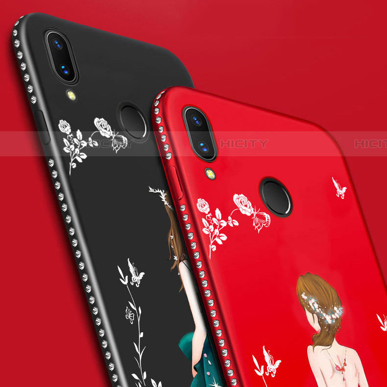 Coque Contour Silicone et Vitre Dos de Fille Miroir Etui Housse pour Huawei P Smart Z Plus