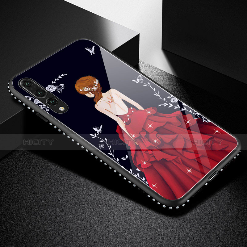 Coque Contour Silicone et Vitre Dos de Fille Miroir Etui Housse pour Huawei P20 Pro Plus