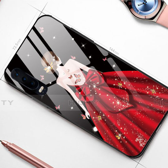 Coque Contour Silicone et Vitre Dos de Fille Miroir Etui Housse pour Huawei P30 Plus