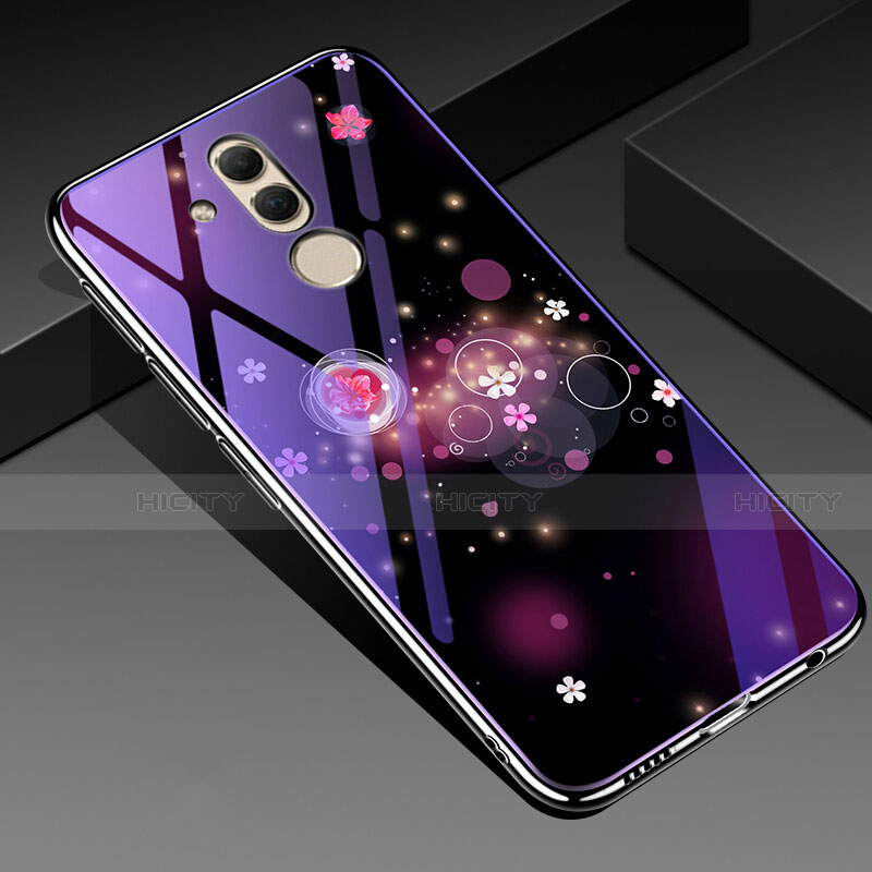 Coque Contour Silicone et Vitre Fleurs Miroir Etui Housse H01 pour Huawei Mate 20 Lite Mixte Plus