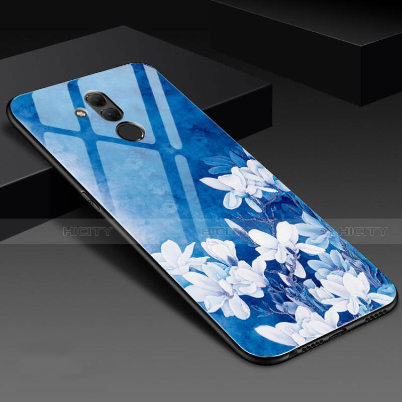 Coque Contour Silicone et Vitre Fleurs Miroir Etui Housse H02 pour Huawei Mate 20 Lite Plus